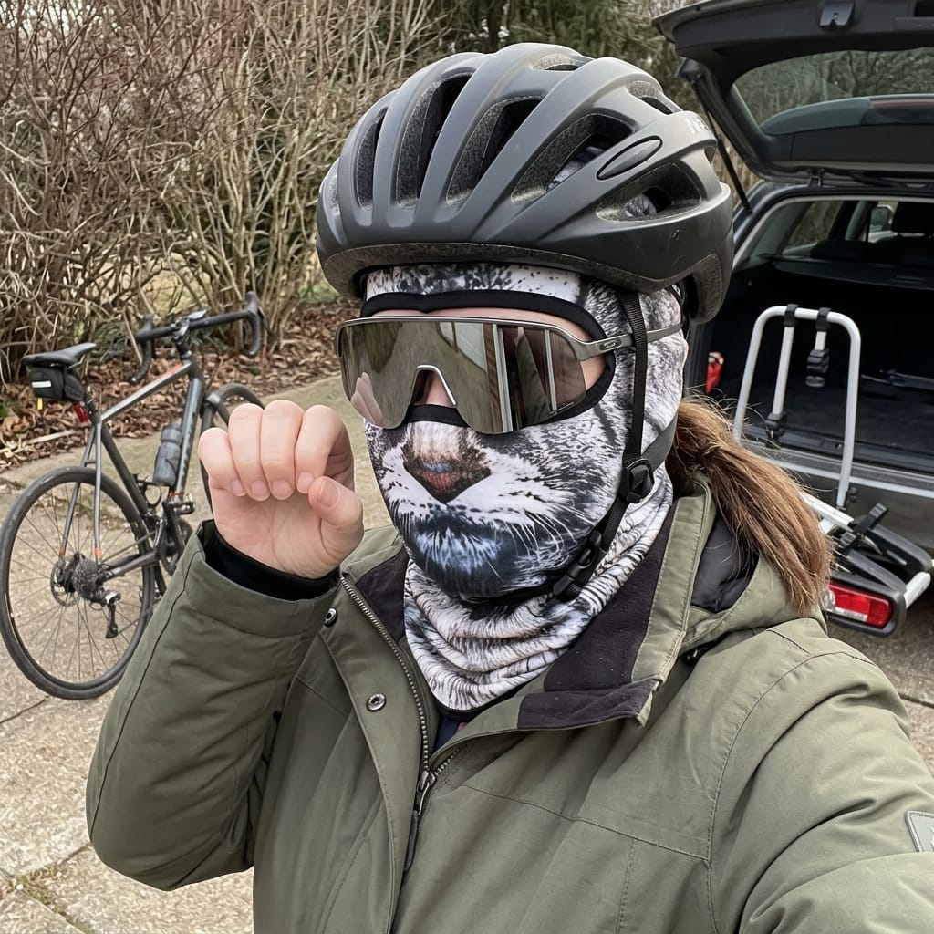 Customer photo review of Animal Masks for Winter Rides