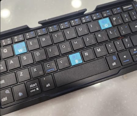 Customer photo review of AA OOS TypeNest™ Foldable Bluetooth Keyboard with Stand — Pairs 3 Devices