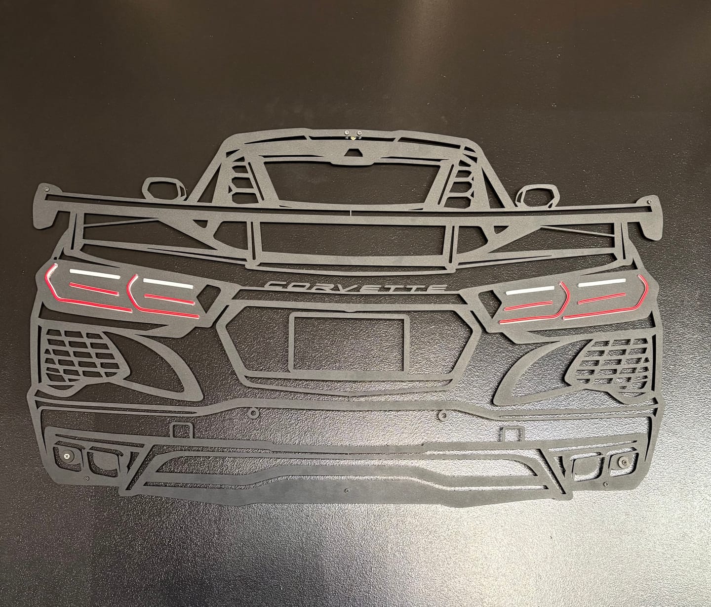 Customer photo review of Your Personalized Metal Neon Car Wall Art - (Front and rear views only)