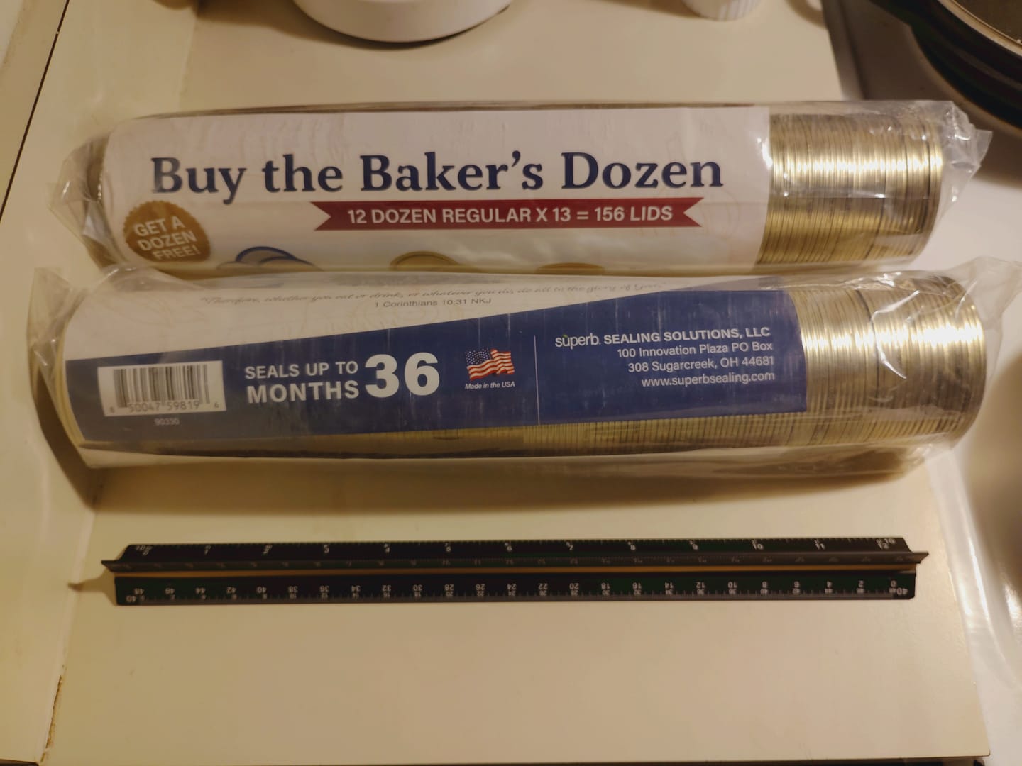 Customer photo review of Bulk Regular Mouth Canning Lids – 156 Pack
