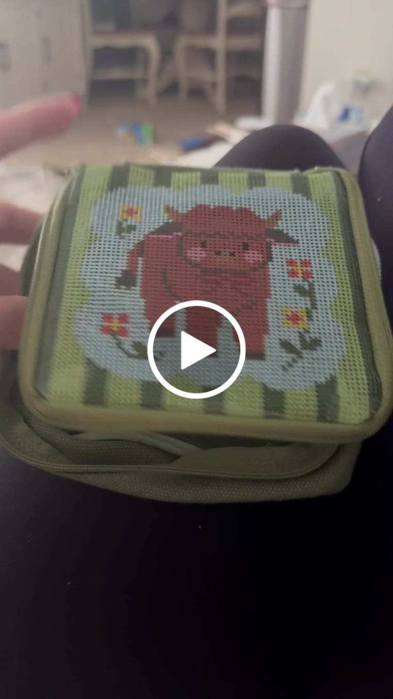 Customer video review of HIGHLAND COW - Needlepoint Pouch Kit