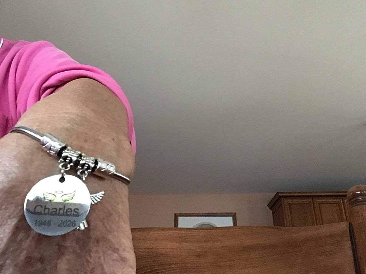 Customer photo review of In Memory of Loved One - Personalized Memorial Bracelet