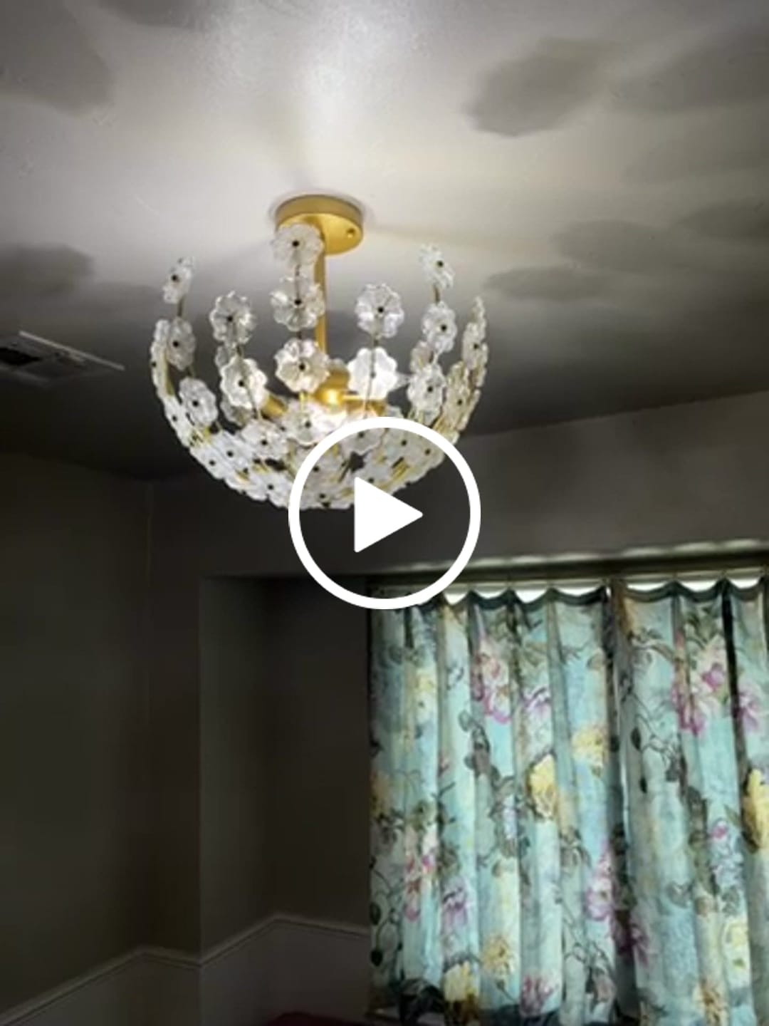 Customer video review of French Sculpture Brass Bloom Glass Floral Semi Flush Mount