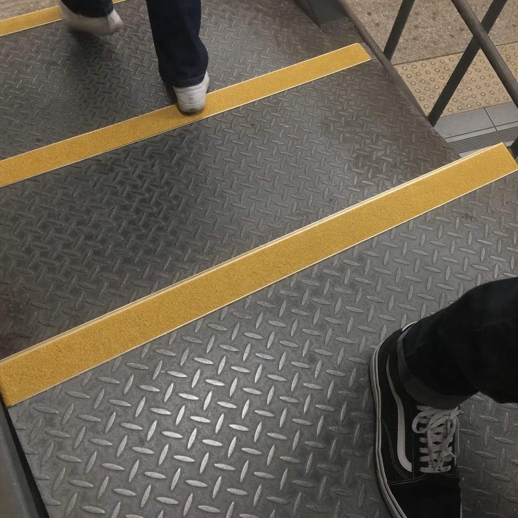 Customer photo review of MorGrip Bullnose Stair Nosing 70mm Tread Various Lengths
