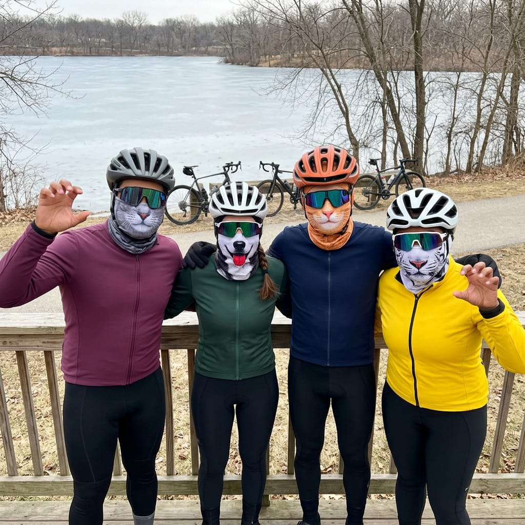 Customer photo review of Animal Masks for Winter Rides