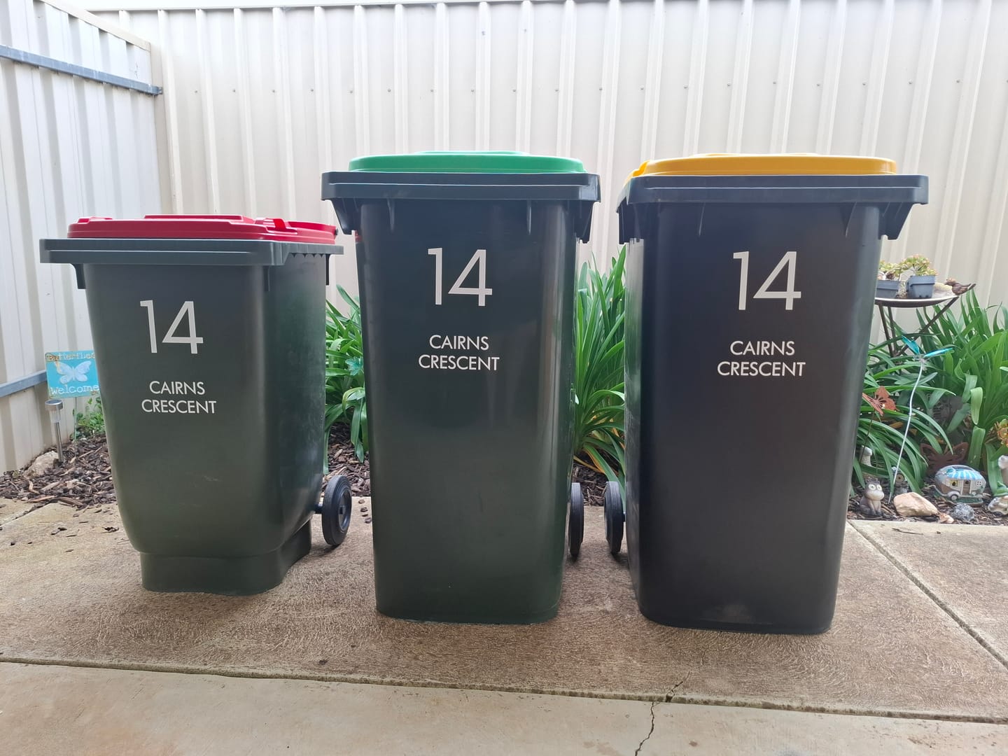 Customer photo review of Wheelie Bin Street Name & Number Sticker
