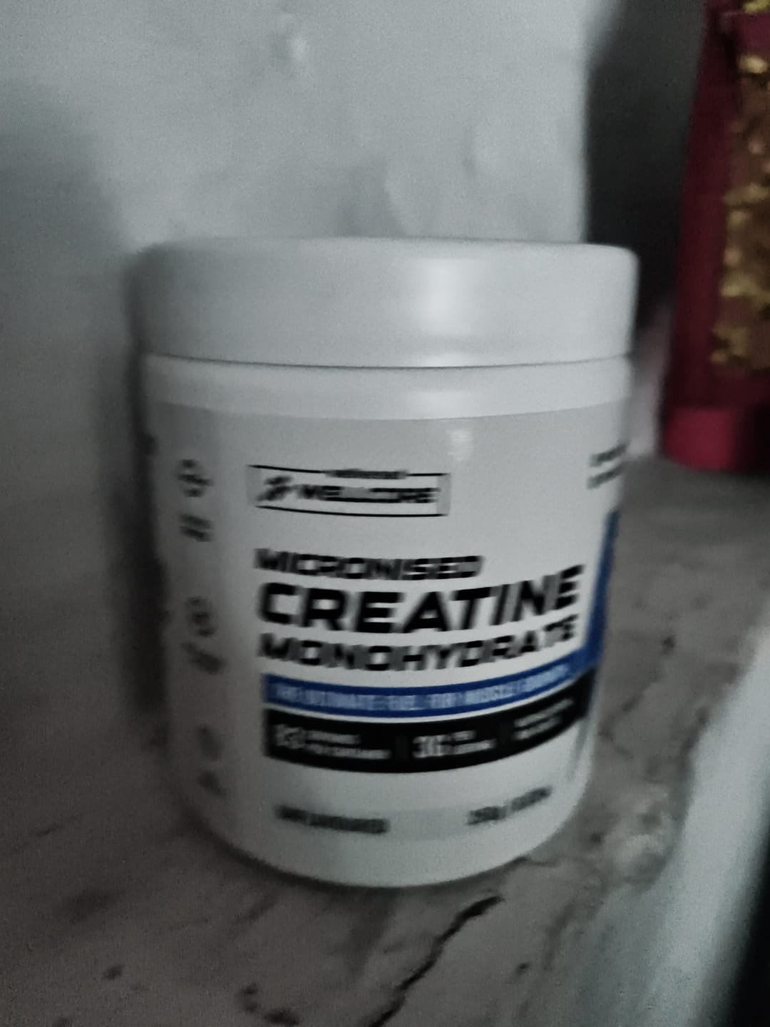 Customer photo review of Wellcore - Micronised Creatine Monohydrate (83 Servings, Unflavoured) + Premium Steel Shaker