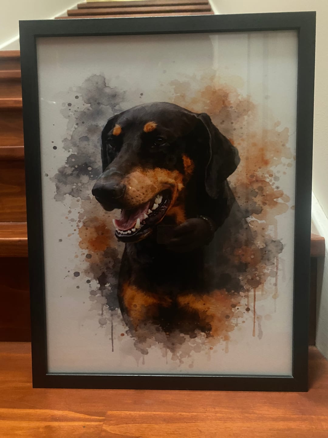 Customer photo review of Personalised Poster - Watercolour Realistic Portrait