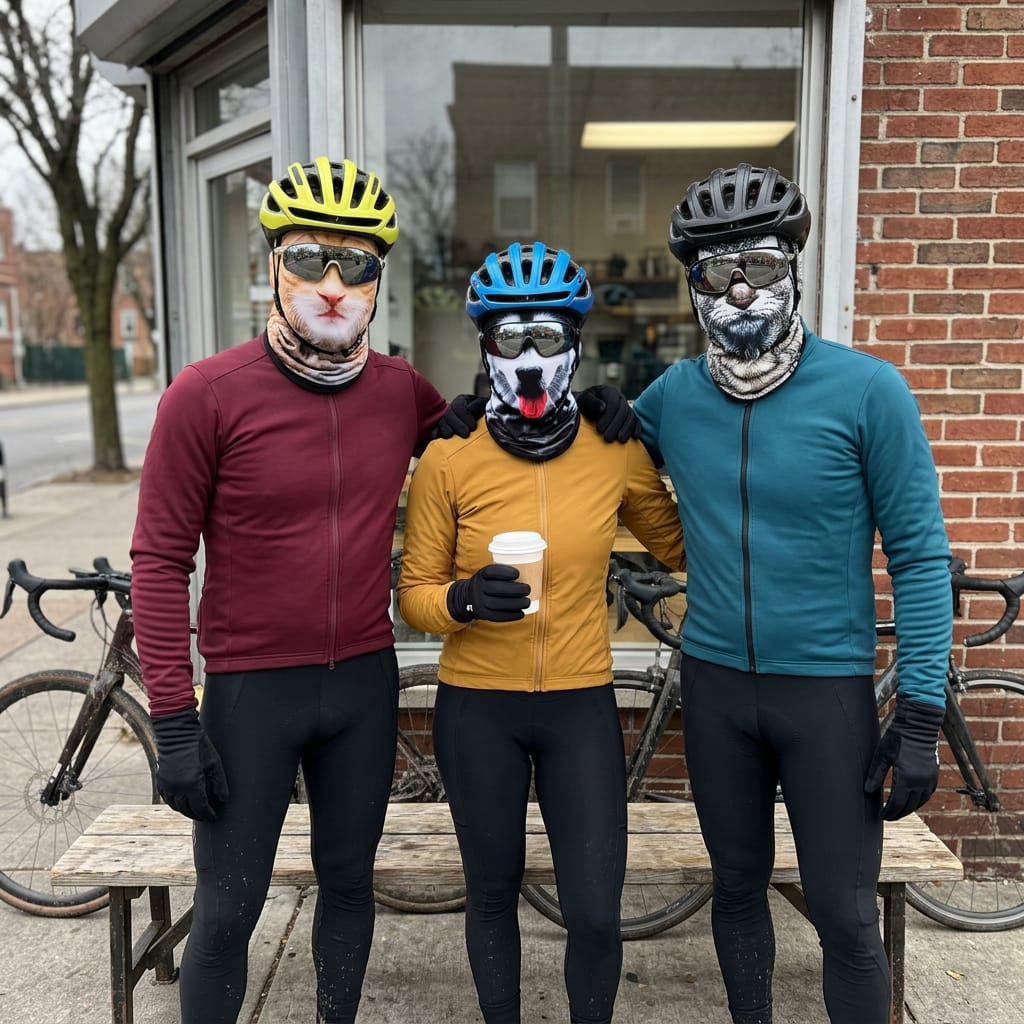 Customer photo review of Animal Masks for Winter Rides