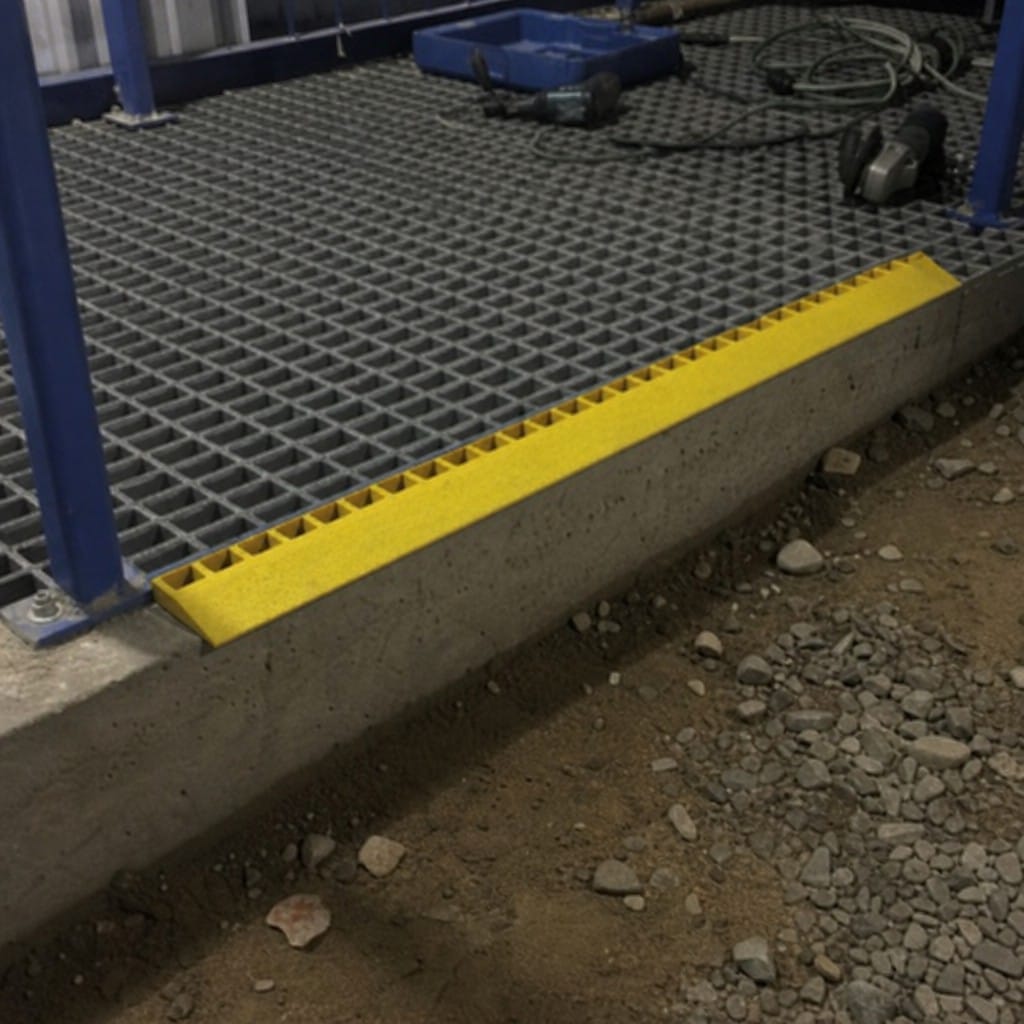Customer photo review of GRP Ramp 125mm Wide Fibreglass Anti Slip for Grating