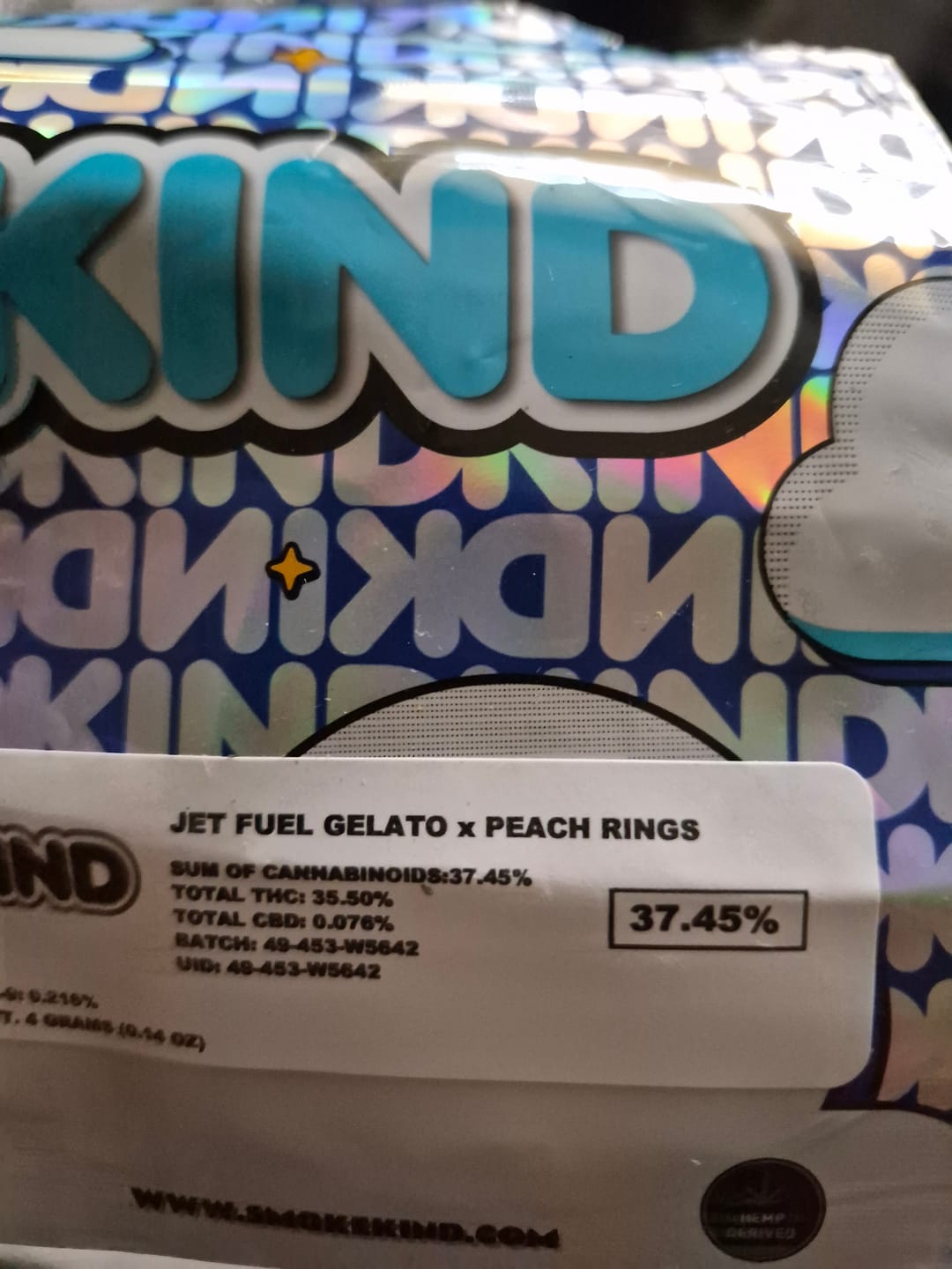 Customer photo review of Jet Fuel Gelato x Peach Rings - 4 Grams - Hybrid