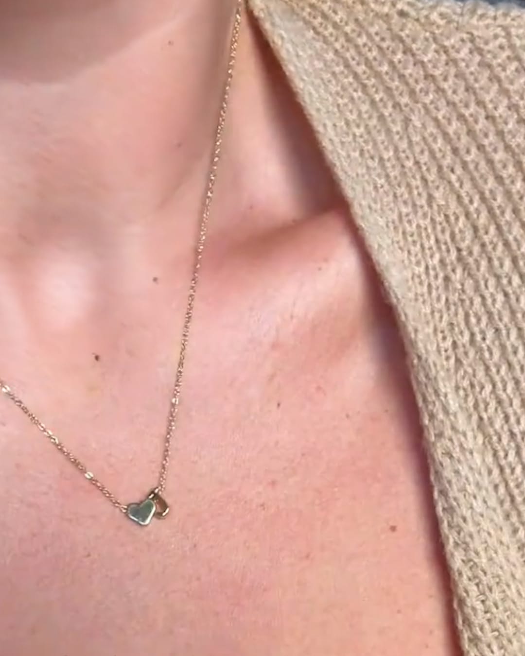 Customer photo review of Heart Initial Necklace