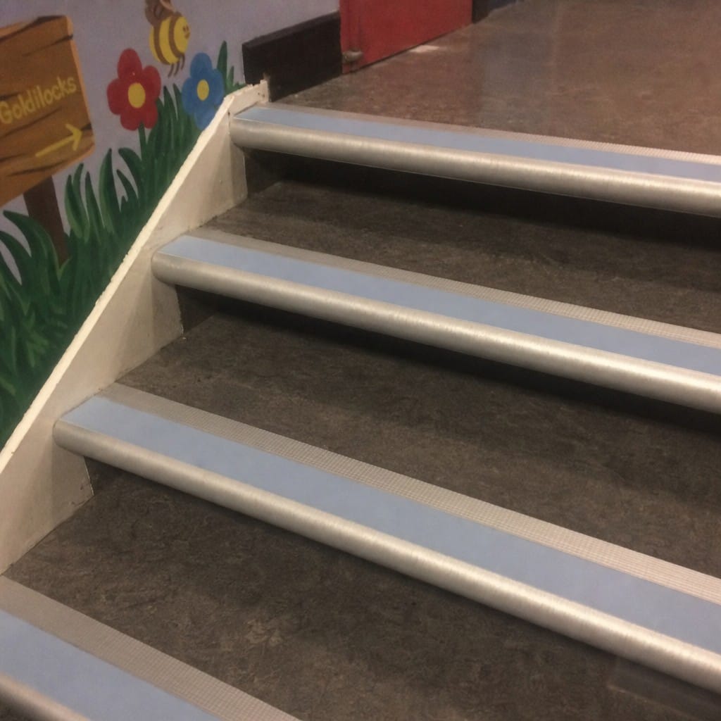 Customer photo review of Single Channel Bullnose Stair Nosing 70mm Tread 2.75m