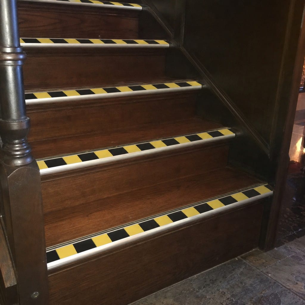 Customer photo review of Bullnose Aluminium Stair Nosing 2.44m Double Channel PVC