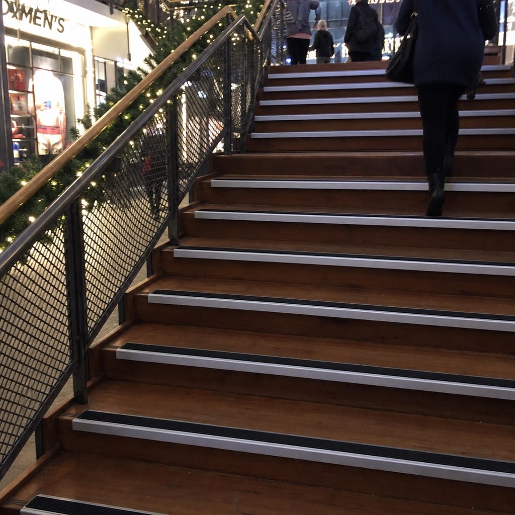 Customer photo review of Commercial Anodised Stair Nosing 46x30mm Anti Slip Rubber Insert