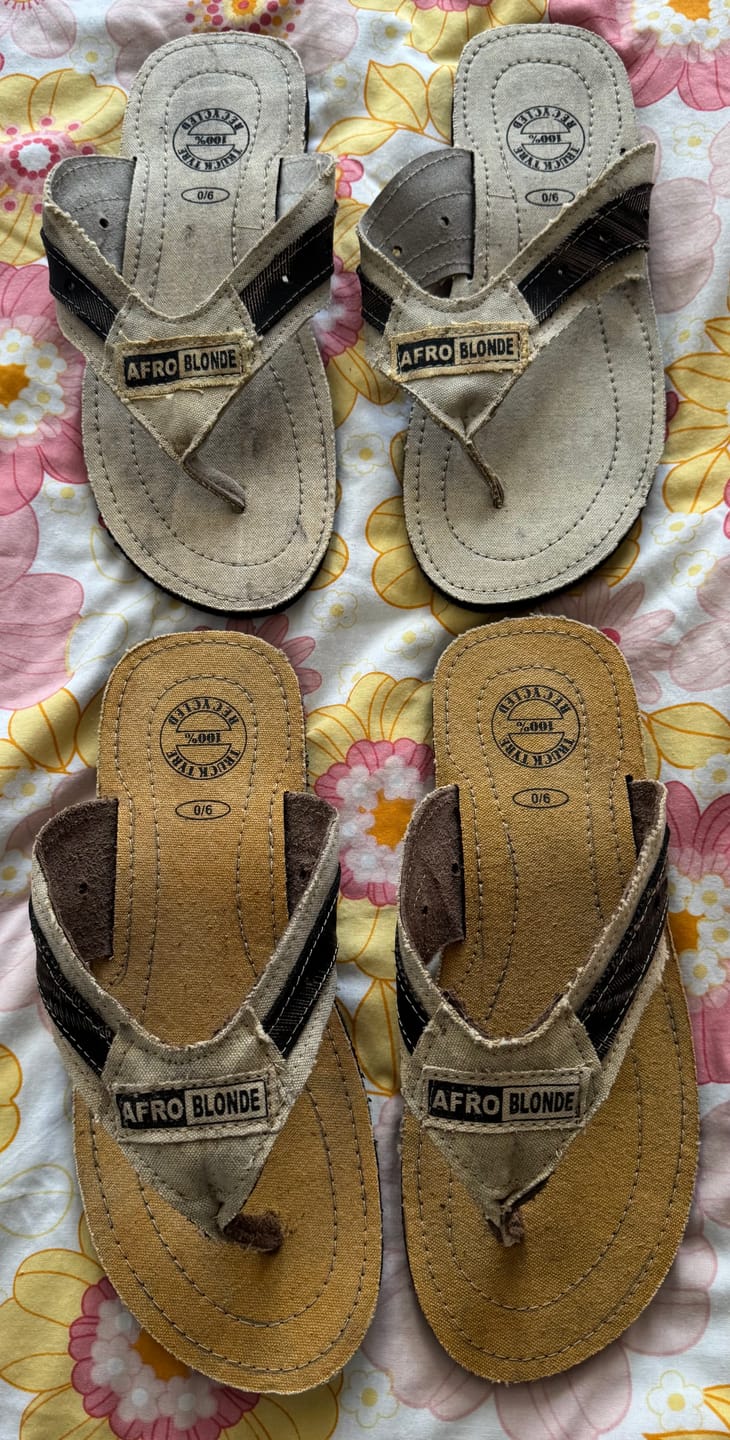 Customer photo review of Walkabout: Thongs Hand-Crafted from Recycled Truck Tyres