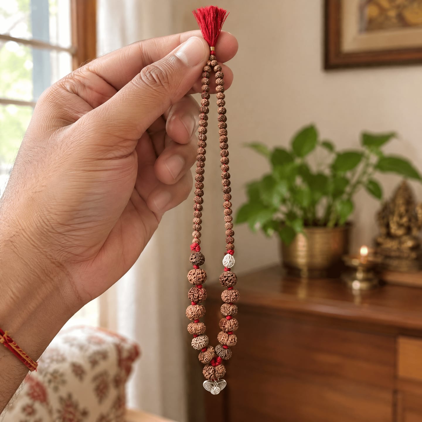 Customer photo review of 1-14 Mukhi Rudraksha Mala (Indian)