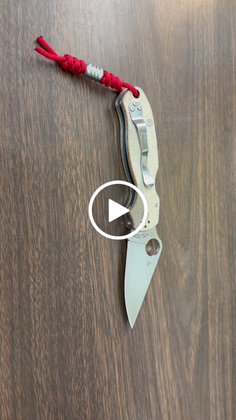 Customer video review of Spyderco Para 3 Knife, 2.95" Satin CPM CruWear, Natural Canvas Micarta, Compression Lock, Made in USA (SC223MPCW)