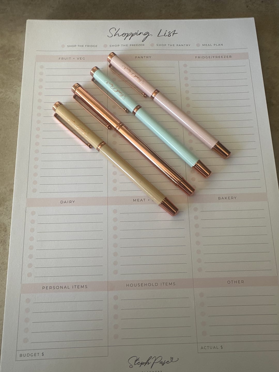 Customer photo review of The Signature Five Pen Pack - ROSE GOLD
