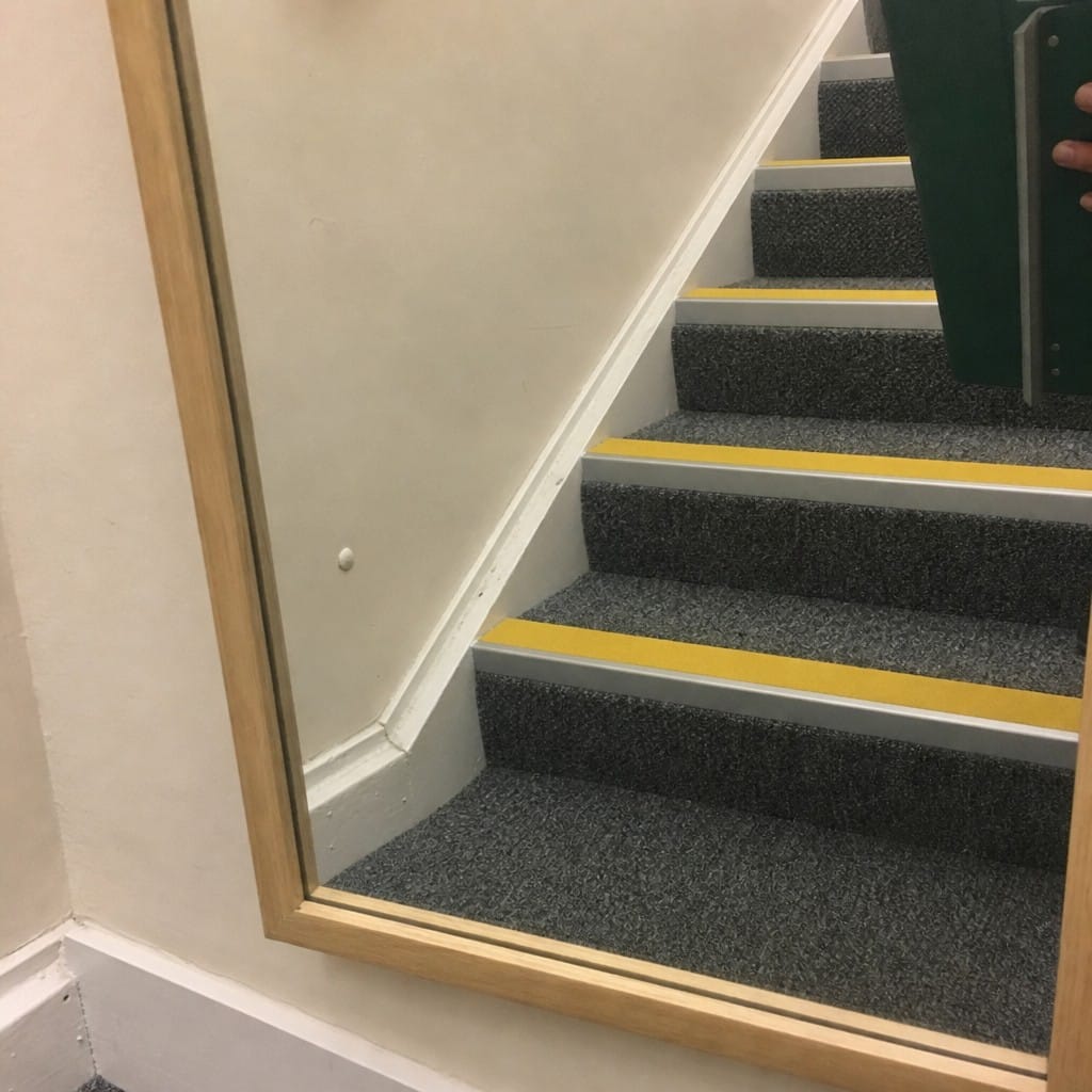 Customer photo review of Stair Nosing 56mm Square Aluminium Stair Nosing with Exterior Grip Insert