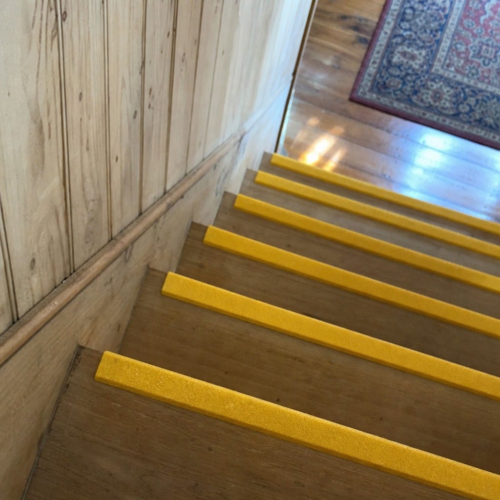 Customer photo review of Anti-Slip Stair Nosing 55 x 55mm GRP Medium Grit, 9 Colours