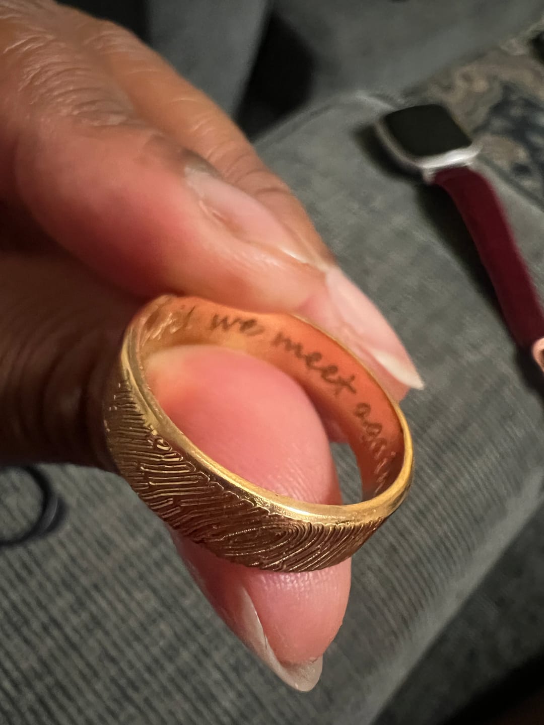Customer photo review of Custom Fingerprint Ring, 4mm Wedding & Memorial Band