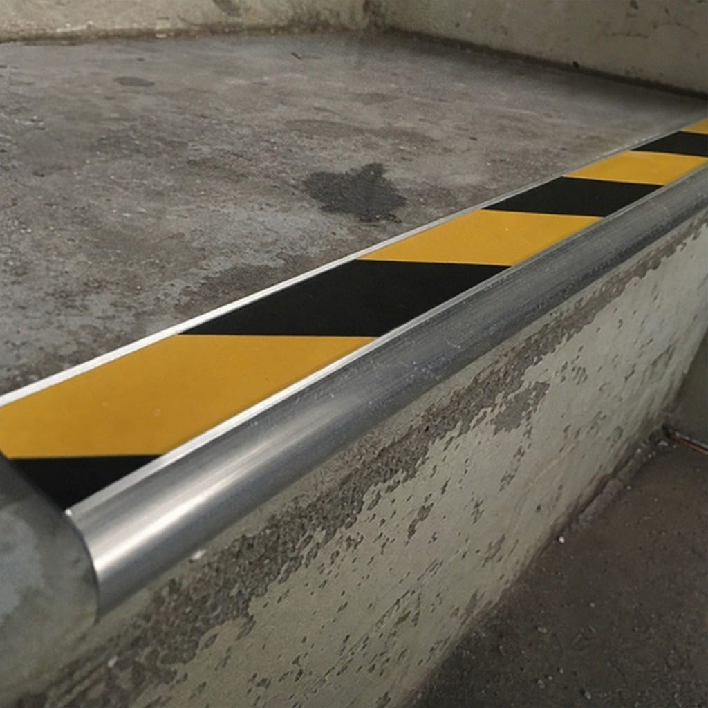 Customer photo review of Bullnose Aluminium Stair Nosing 2.44m Double Channel PVC