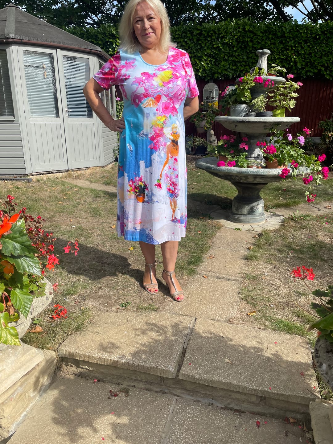 Customer photo review of Dolcezza - 'Summer in Santorini'  Dress  - Multicolour - 26607