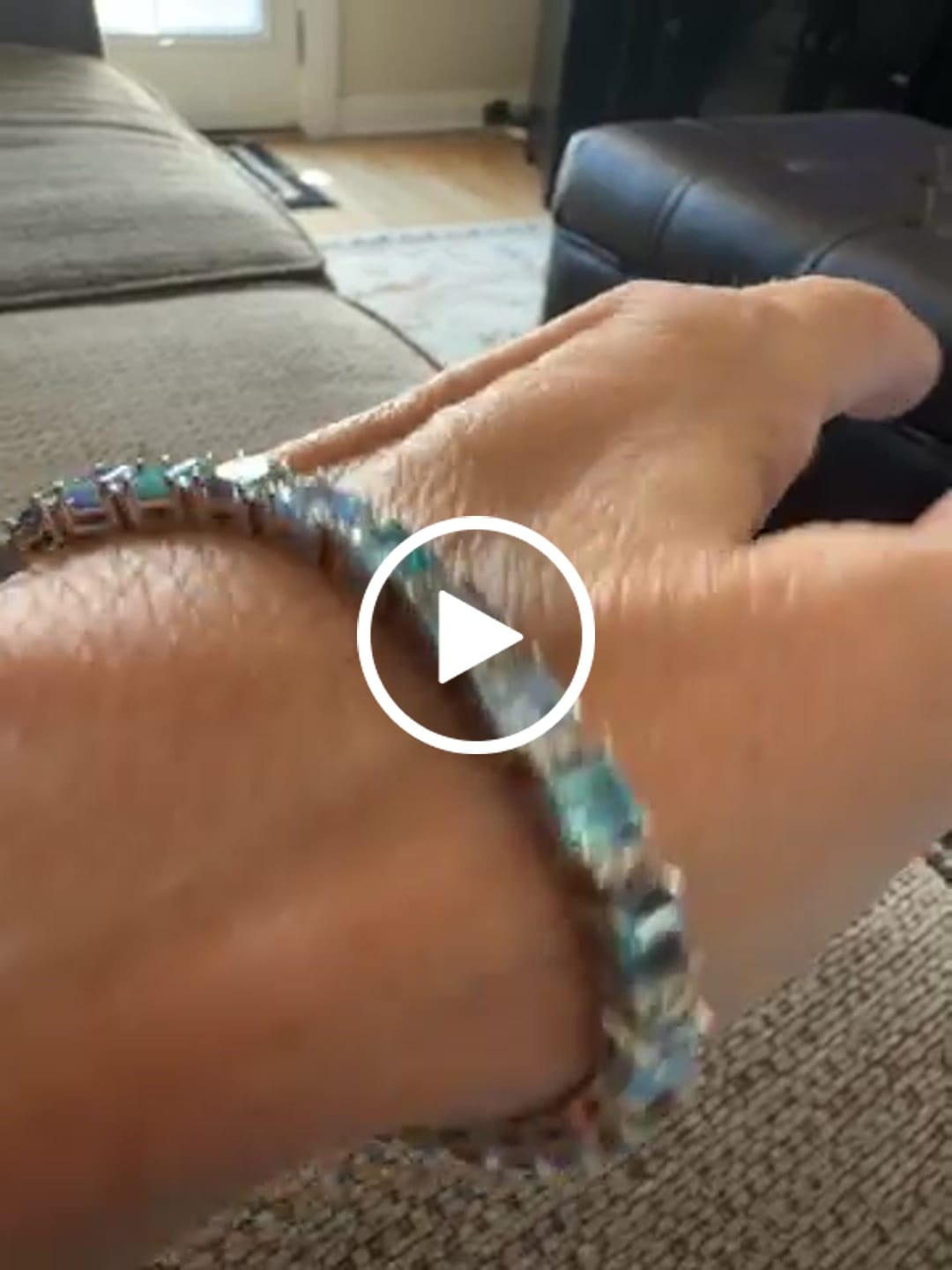 Customer video review of 5MM Asscher Cut Blue Moissanite Tennis Bracelet