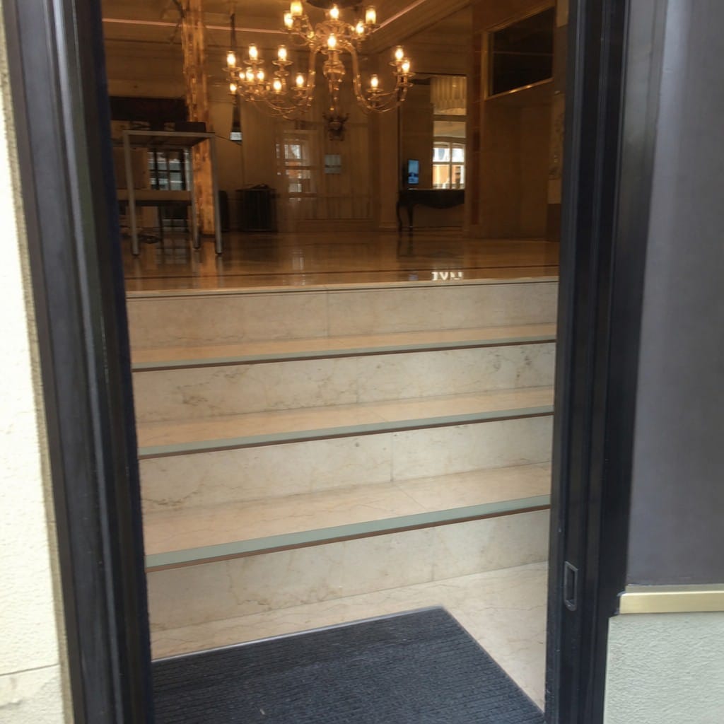 Customer photo review of Single Channel Stair Nosing 2.75m | Rake Back | Aluminium with PVC Insert