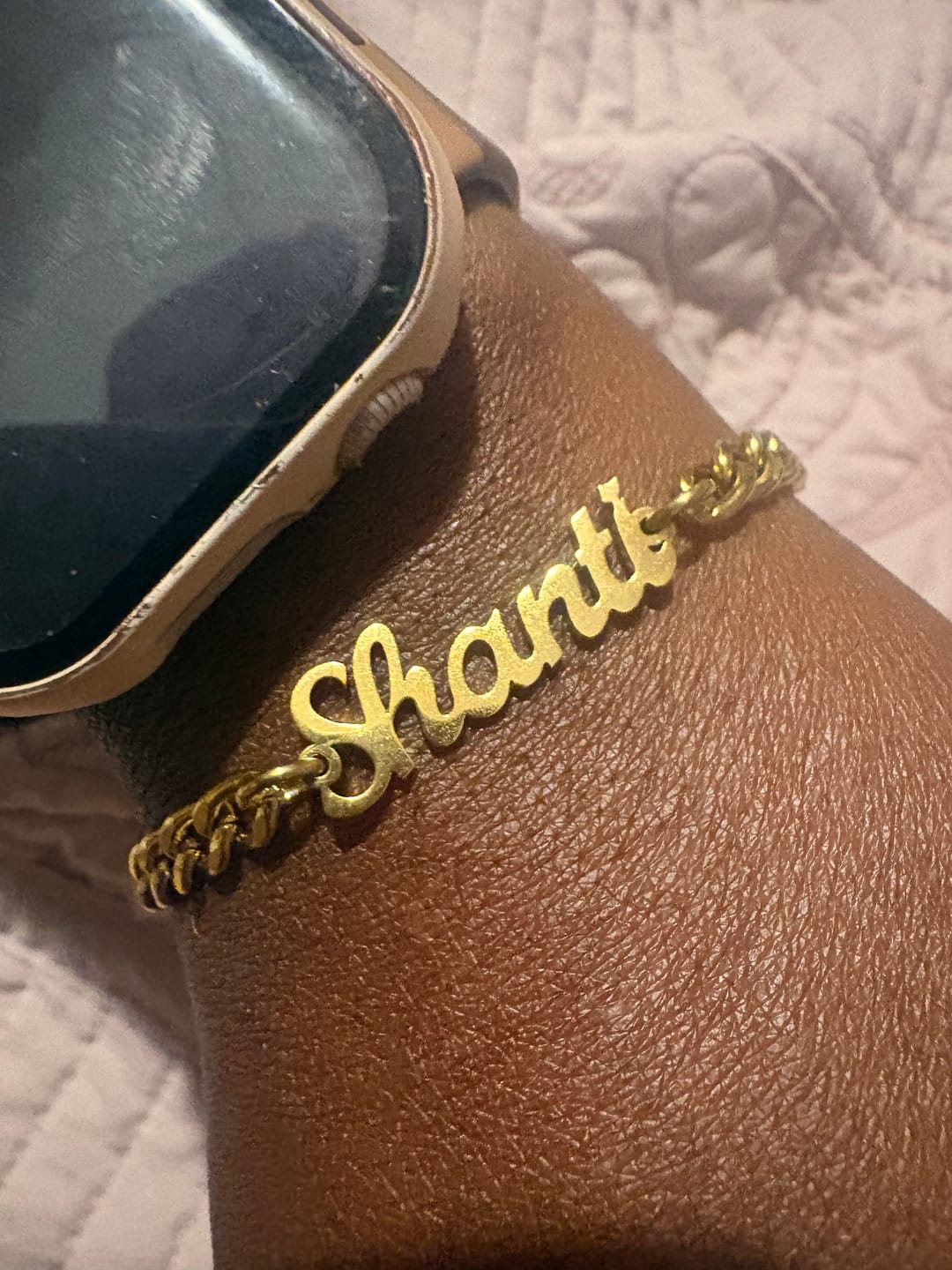 Customer photo review of Name Bracelet w/ Cuban Chain