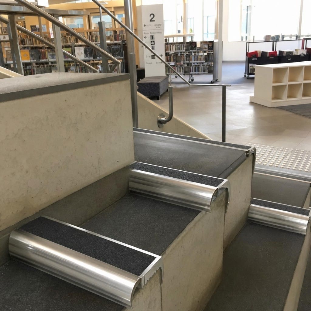 Customer photo review of Aluminium Stair Nosing 55mm Bullnose PVC Insert Indoor