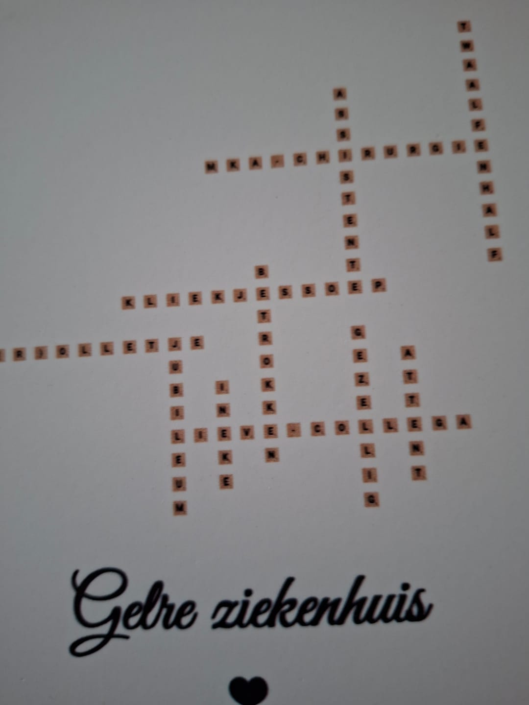 Customer photo review of Gepersonaliseerd tegeltje met namen in woordspel stijl