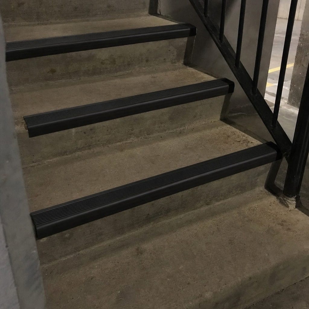 Customer photo review of Self-Adhesive PVC Bullnose Stair Nosing 50x25mm, Black or Grey