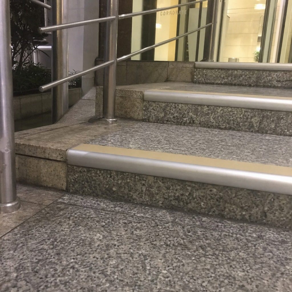 Customer photo review of Bullnose Aluminium Stair Nosing 2.75m Single Channel PVC