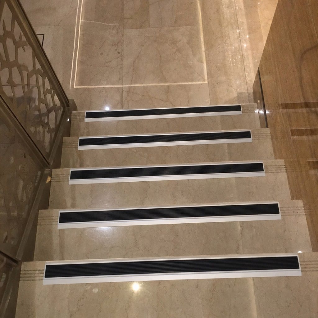 Customer photo review of Commercial Anodised Stair Nosing 46x30mm Anti Slip Rubber Insert
