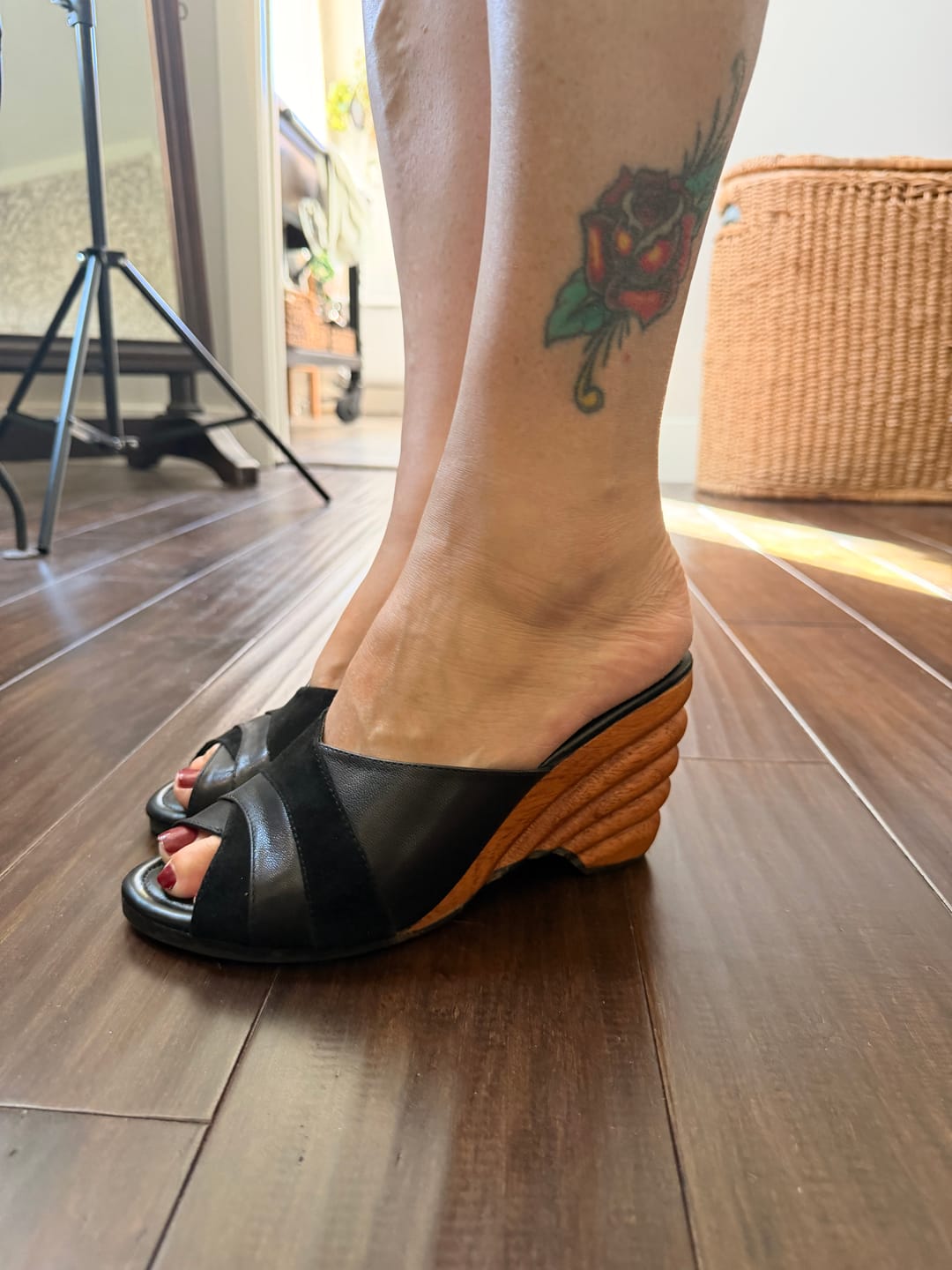 Customer photo review of Cabana Collection / hand-carved wood wedge / Midnight Swim Black