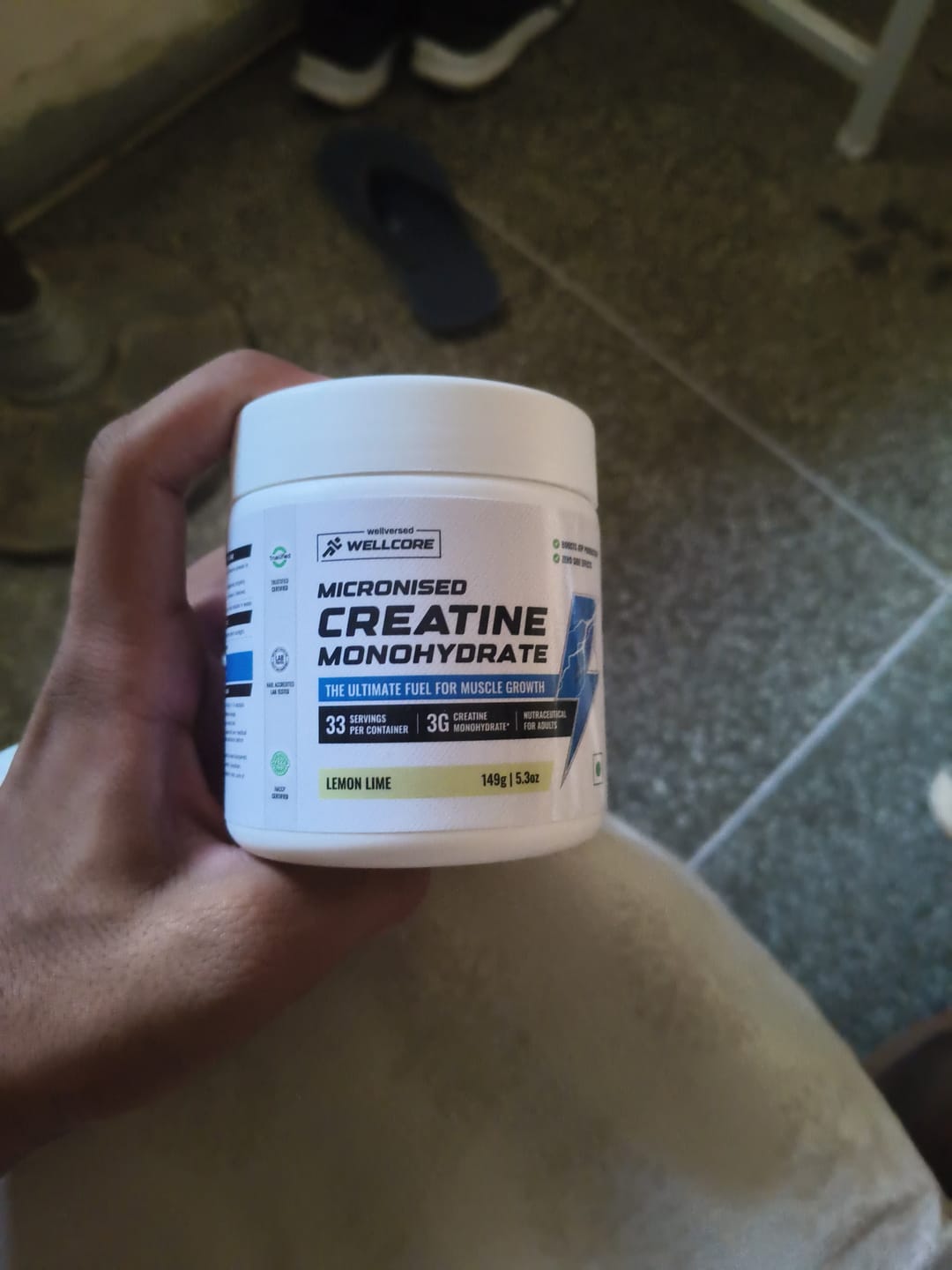 Customer photo review of Wellcore - Pure Micronised Creatine Monohydrate | Lemon Lime (149g, 33 servings)