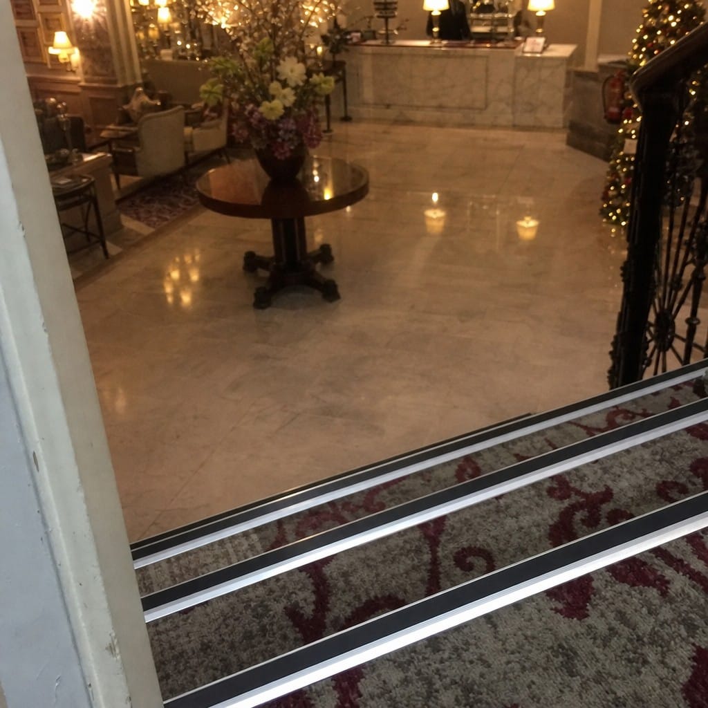 Customer photo review of Square Aluminium Stair Nosing 2.44m | 46mm Tread | 25mm Riser | Single Channel | PVC Insert
