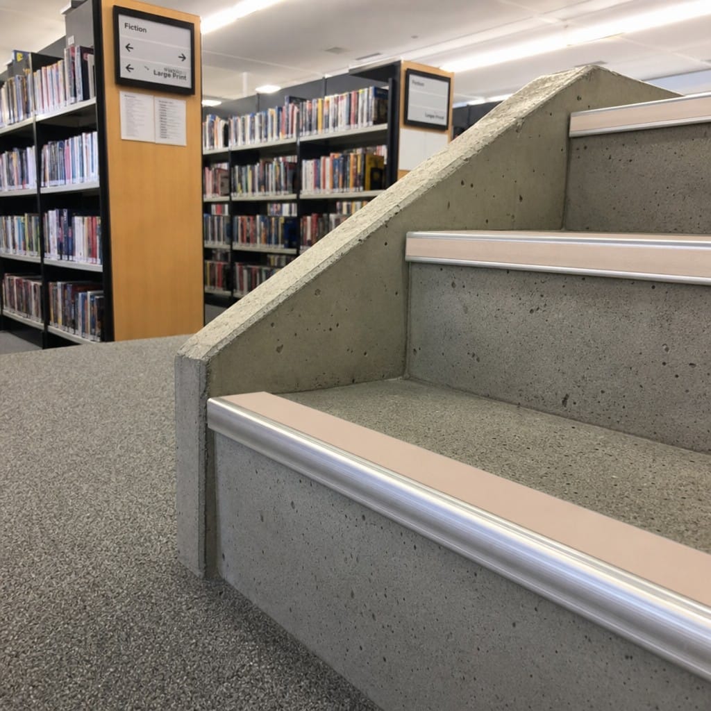 Customer photo review of Aluminium Stair Nosing 3.22m Rake Back Single Channel