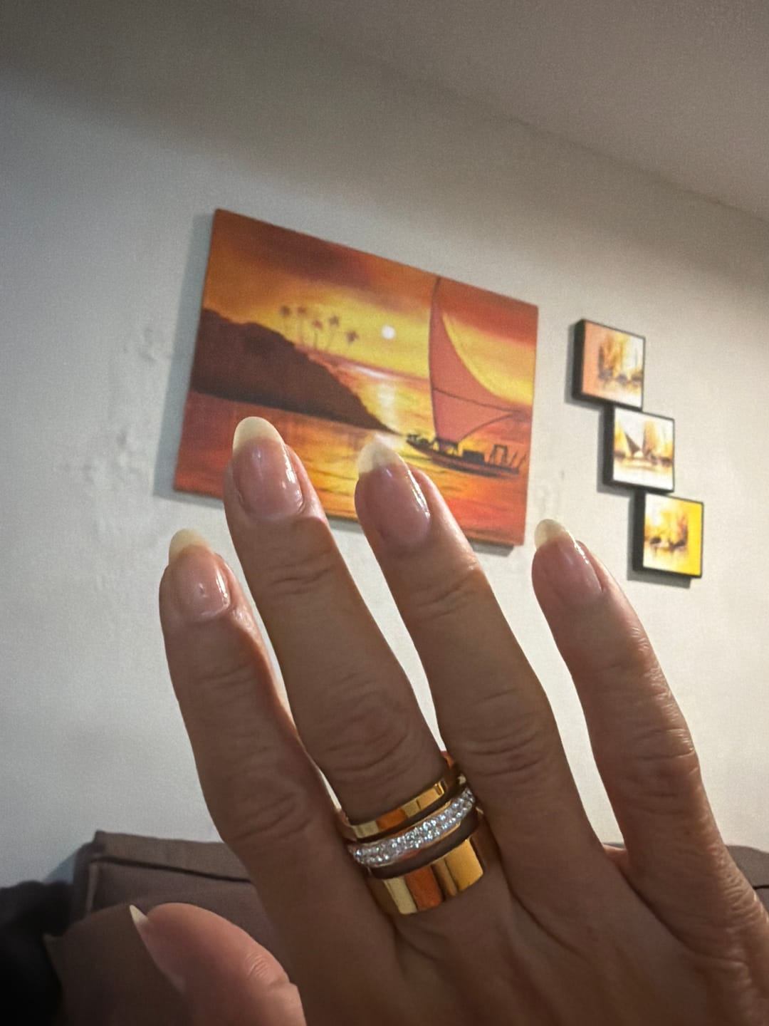 Customer photo review of Anel Triplo Beout Banhado em Ouro 18k