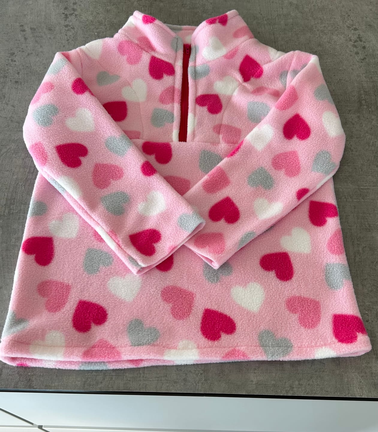 Customer photo review of Hearts on Baby Pink Anti Pill Polar Fleece Fabric