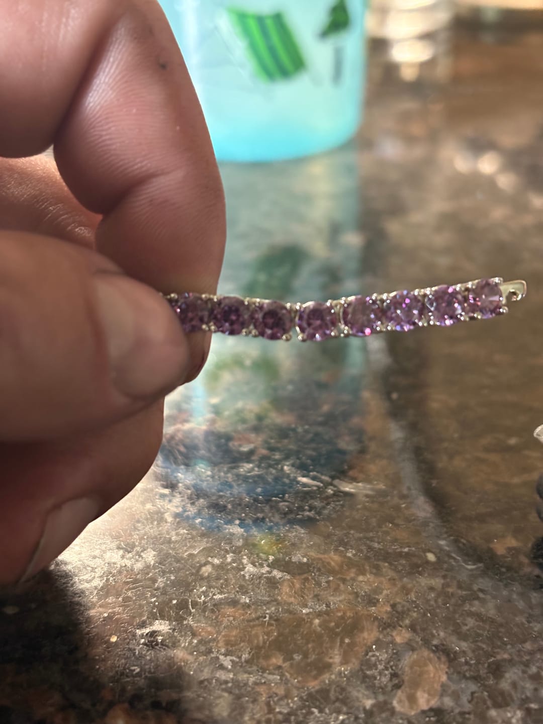 Customer photo review of 5mm Tennis Chain - Purple Amethyst