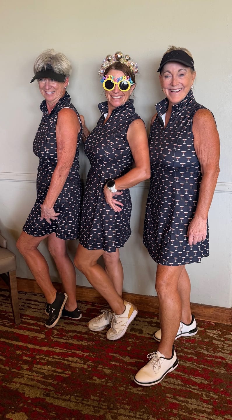 Customer photo review of ESPRESSO MARTINIS Women's Golf Sleeveless Zipper Dresses Comes with separate matching shorts
