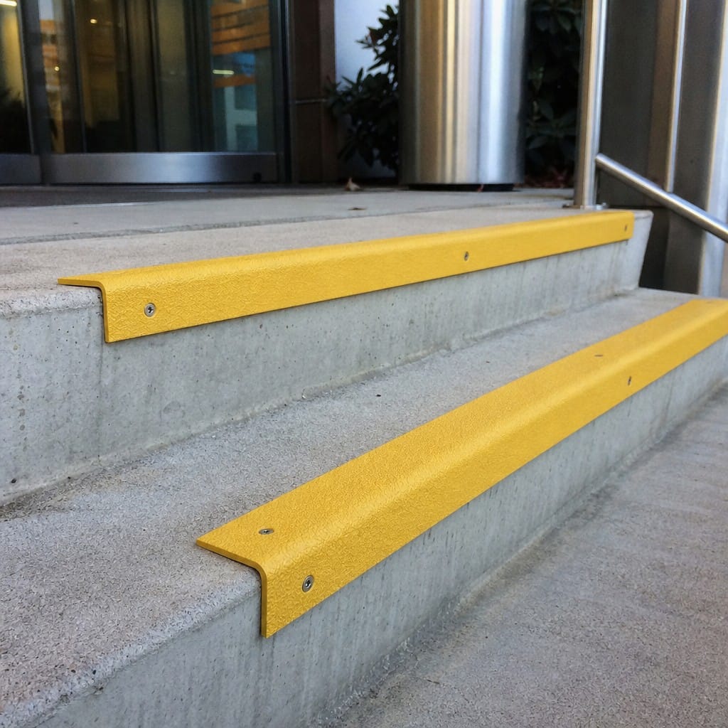 Customer photo review of Commercial GRP Stair Nosing, Anti Slip Step Edge Trim for Concrete Steps