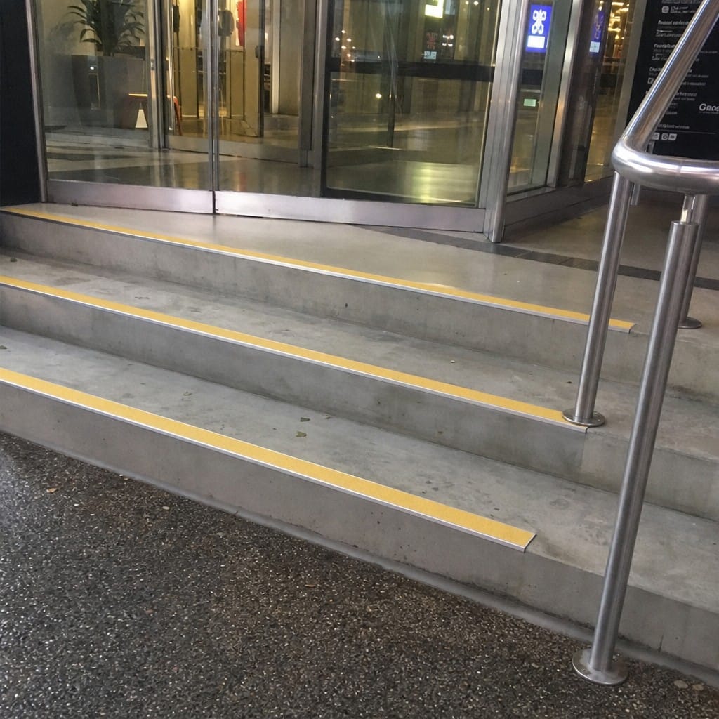 Customer photo review of Stair Nosing 56mm Square Aluminium Stair Nosing with Exterior Grip Insert