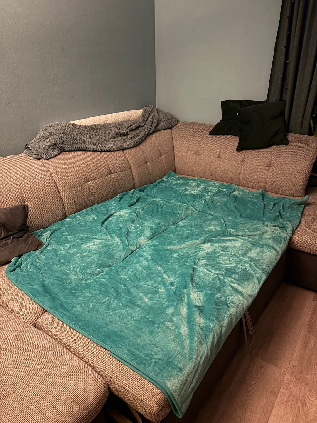 Customer photo review of Waterproof Splash Blanket™ - Teal The OG - Same Colour Sherpa
