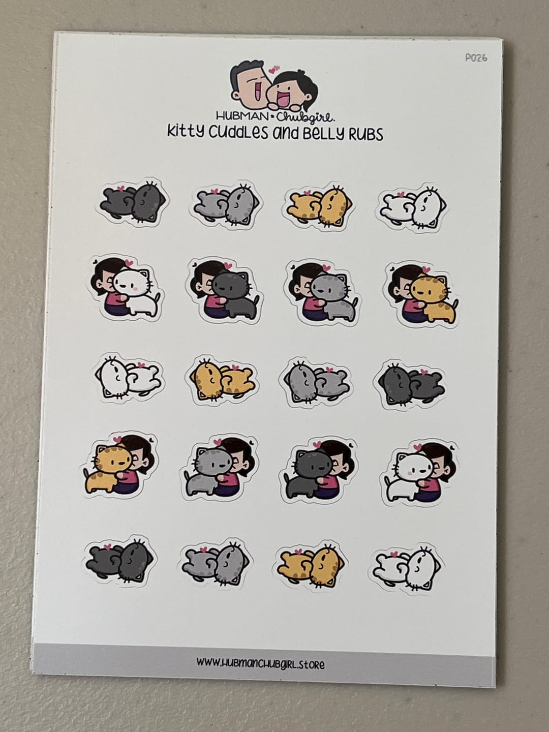 Customer photo review of Kitty Cuddles and Belly Rubs Planner Stickers