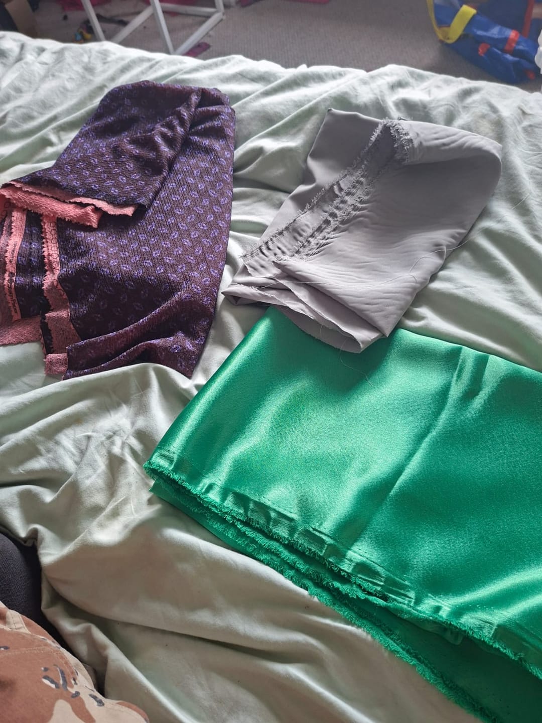 Customer photo review of Per Metre Crepe Backed Satin - 55" Wide (Emerald)