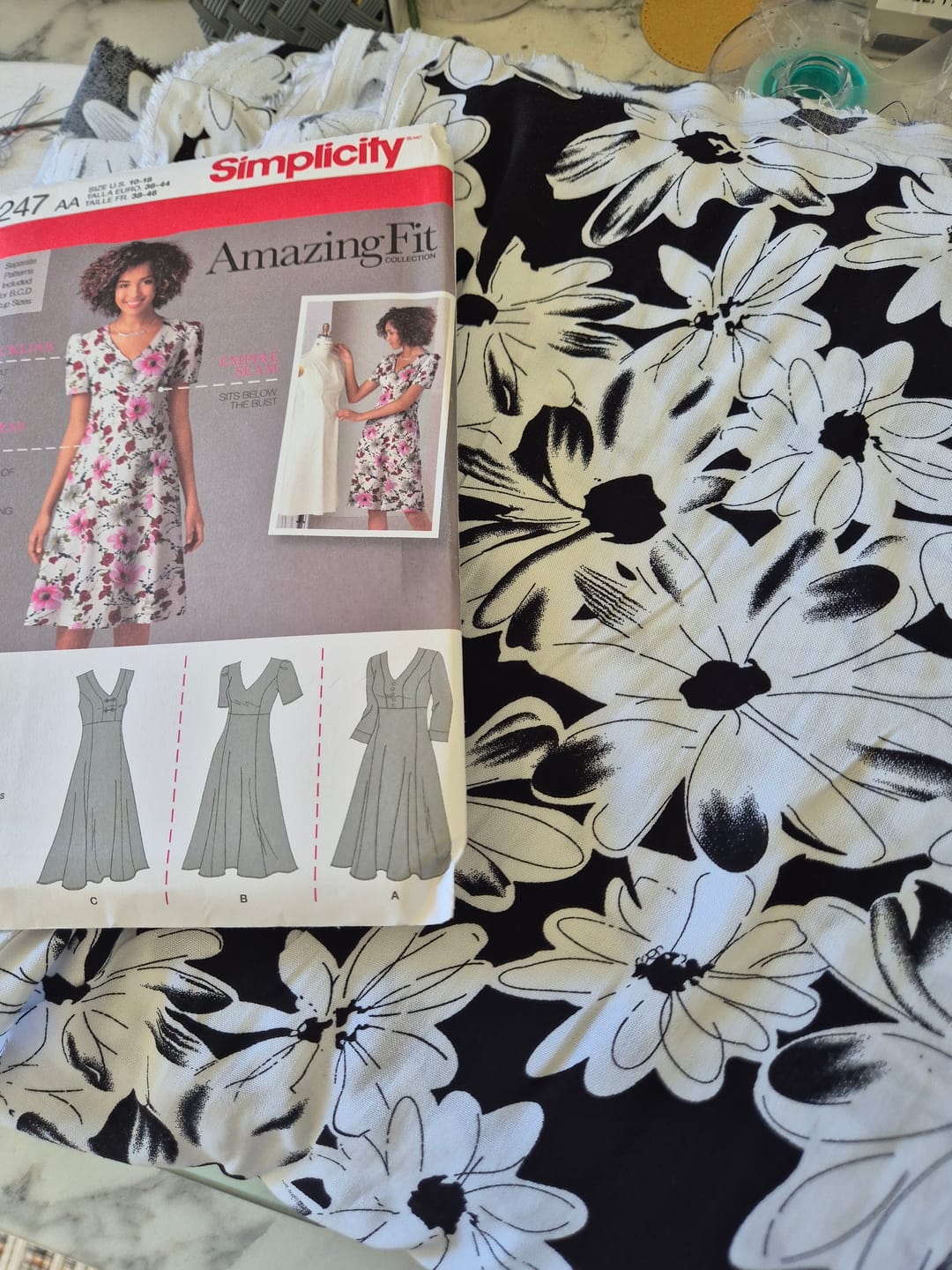 Customer photo review of Doodled Flowers Viscose Challis Fabric